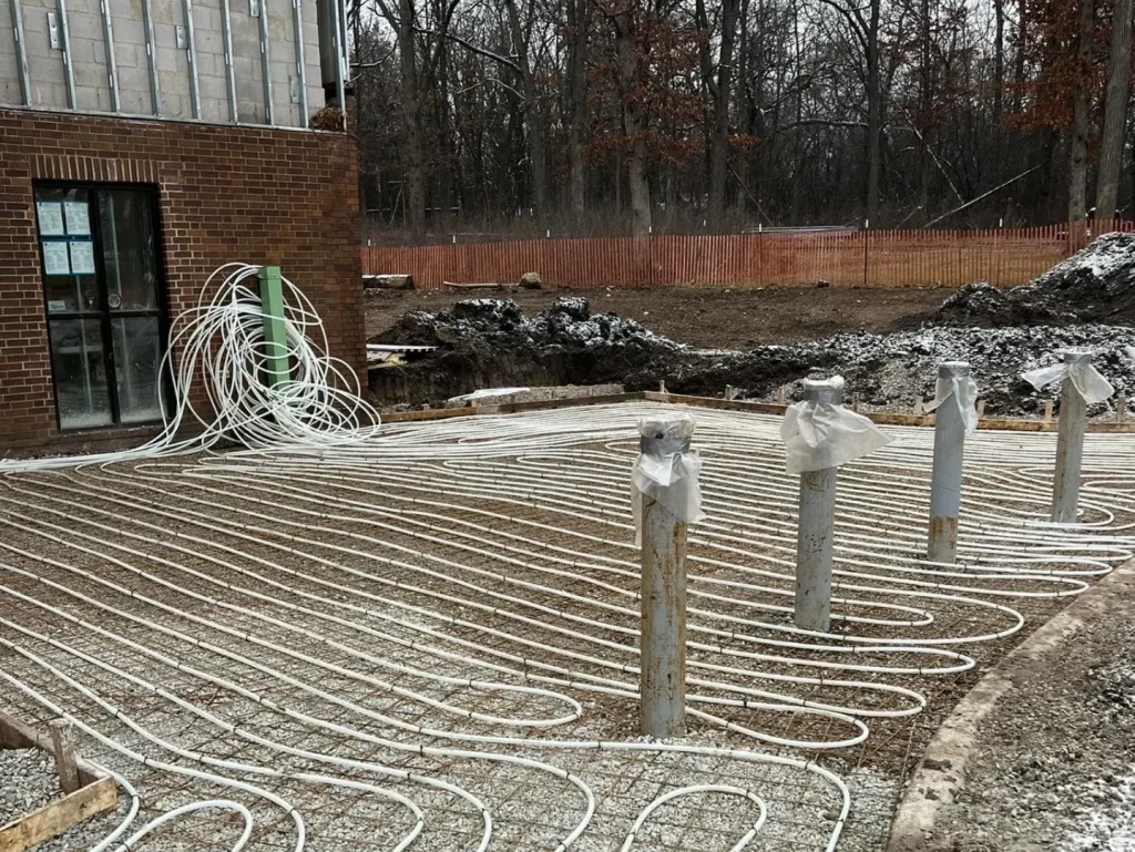 Radiant heating system installed in residential driveway by PBK HVAC and Mechanical